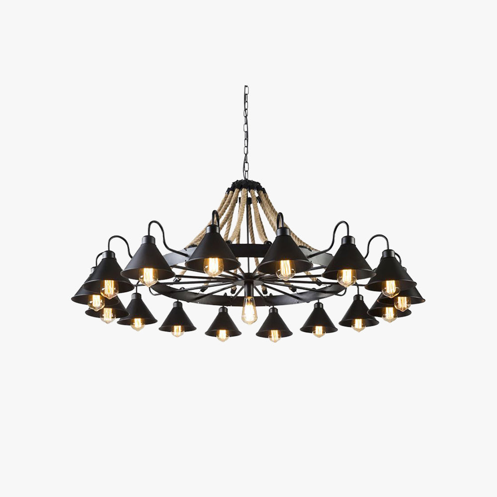 Silva Suspension Dôme Industriel, Métal/Verre, Noir/Blanc, Salon