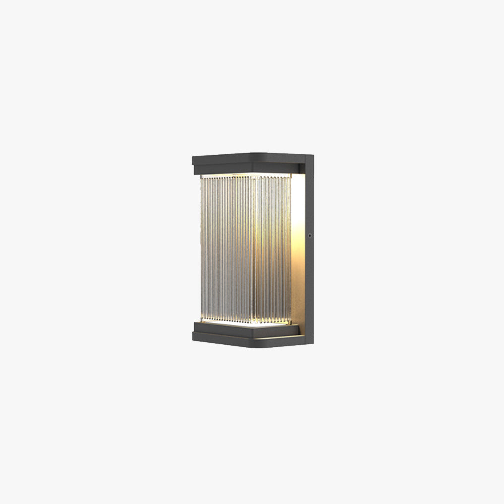 Ray Applique Murale Extérieur Rectangulaire Minimaliste, Métal, Noir, Extérieur