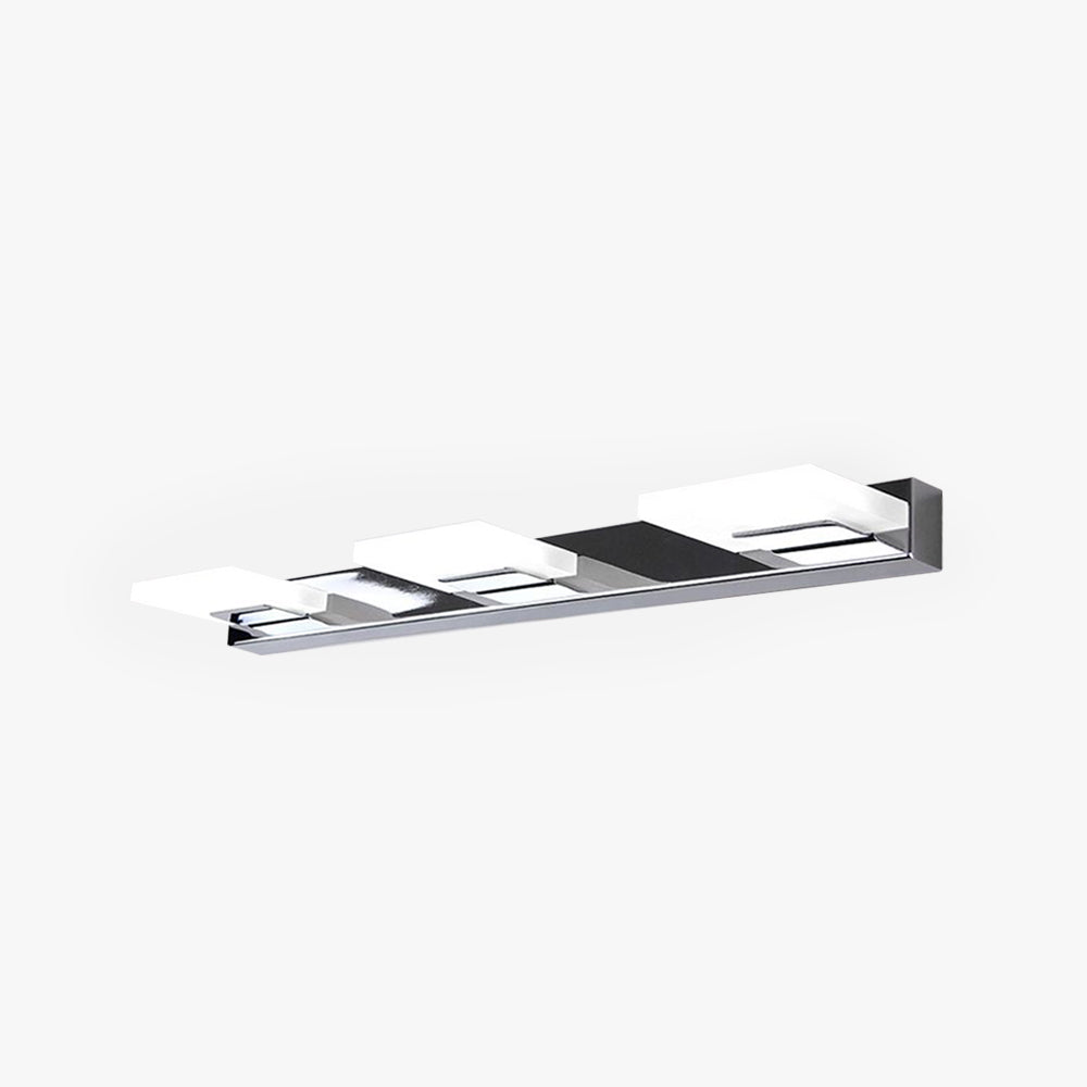 Arisha Design LED Applique Murale Miroir Carré Moderne Métal/Acrylique Argent Salle de Bain