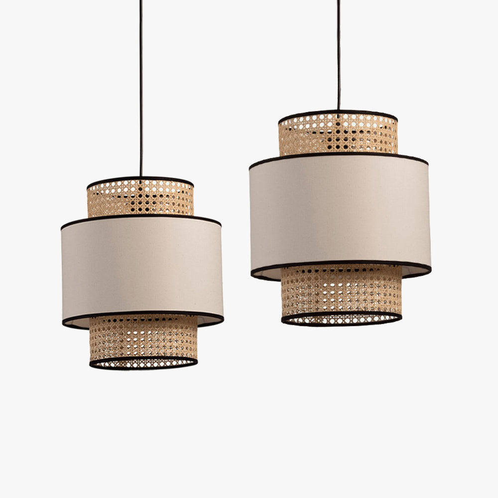 Ritta Suspension Cylindre Retro, Tissu, Beige, Salon