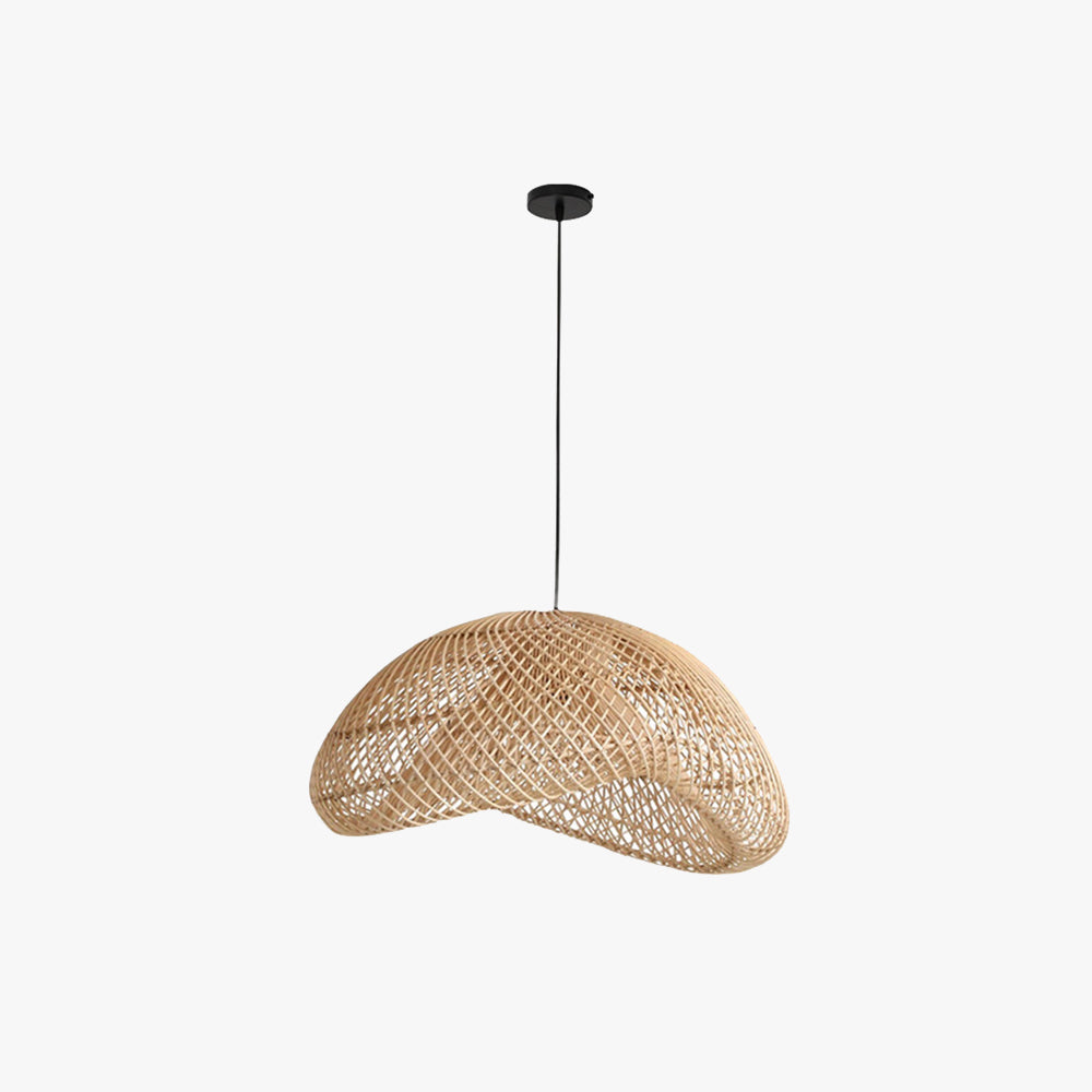 Ritta Suspension Dôme Rustique, Métal/Rotin, Marron, Salon/Café