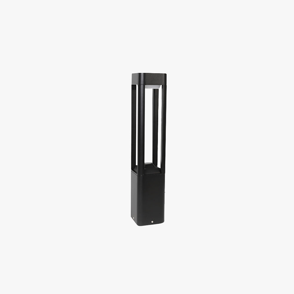 Ray Borne Extérieure Rectangulaire Simple, Métal/Acrylique, Noir, Jardin