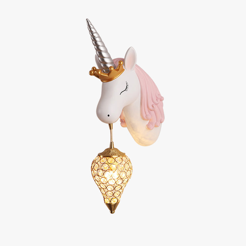 Aria Applique Murale Moderne Licorne/Fraise, Rose/Bleu, Chambre d'enfants