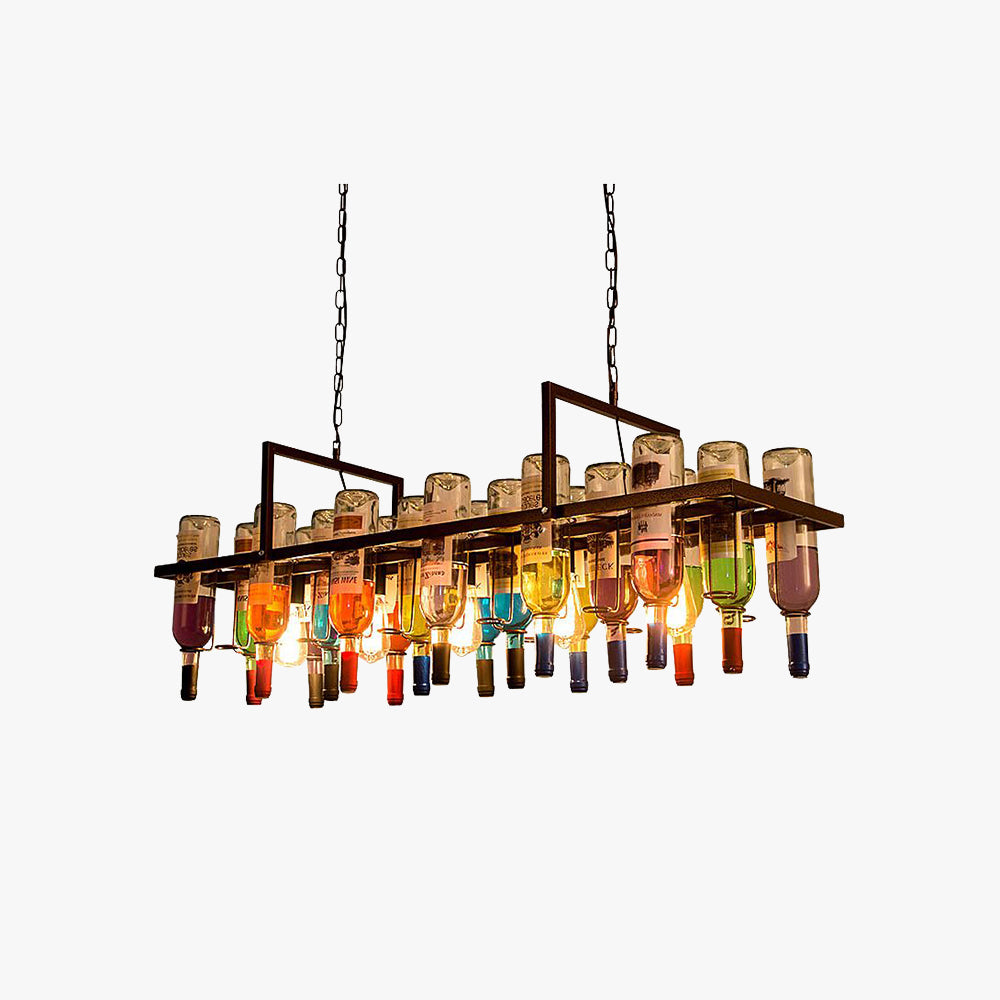Valentina LED Art Déco Bouteille de Vin Verre Suspension Chambre Salon