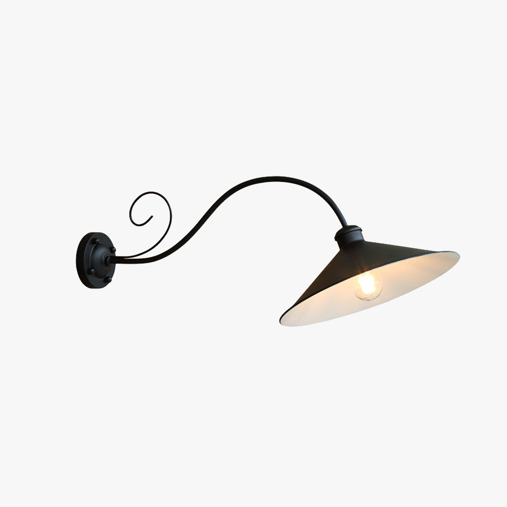 Silva Applique Murale Extérieure Cône Moderne, Métal, Noir/Argent Ancien, Extérieur