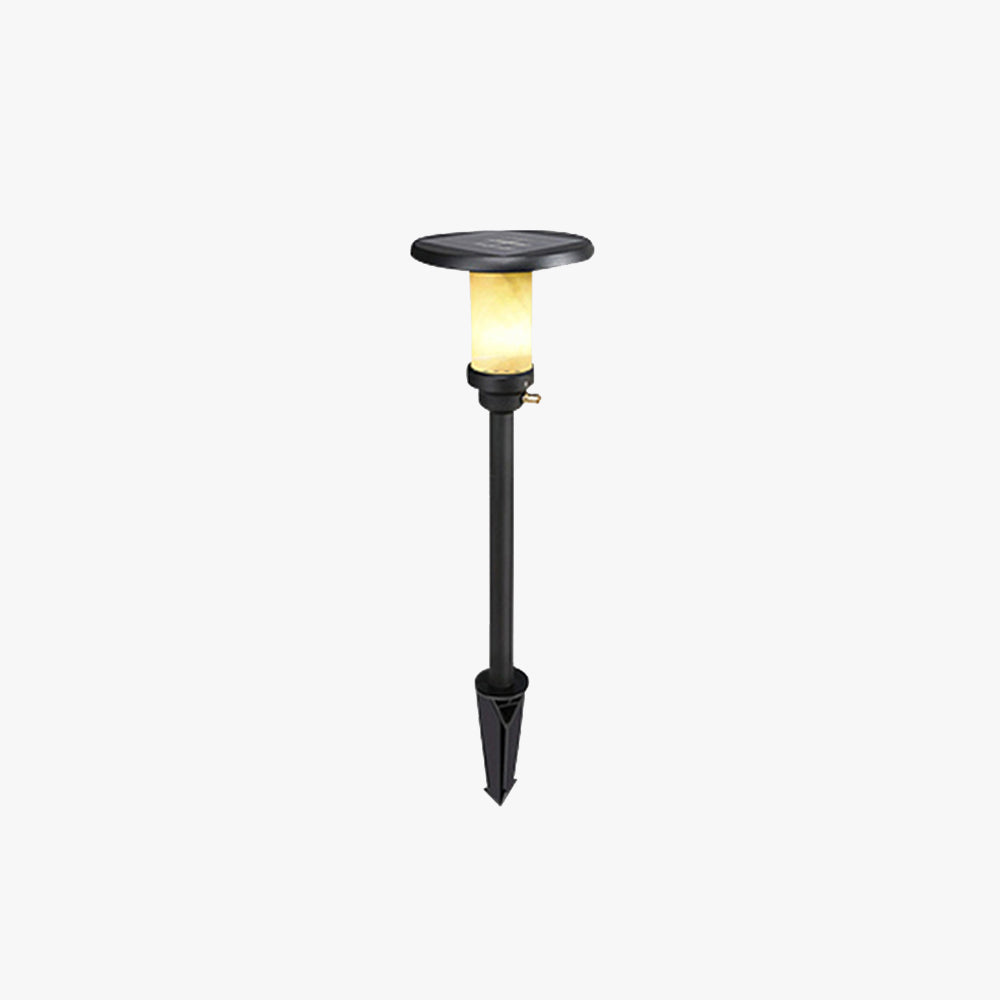 Ray Ronde Moderne Lampadaire Noir Métal/Marbre Noir Extérieur