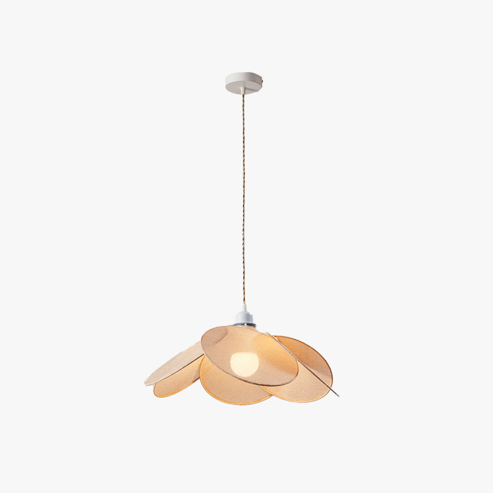 Ritta Suspension Petale Contemporain, Metal/Tissu, Orange/Marron/Beige, Salon