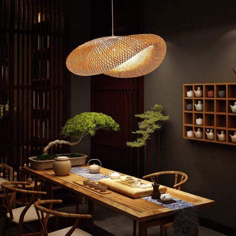 Ritta Suspension Nuage Bohème, Bambou, Bois, Salon