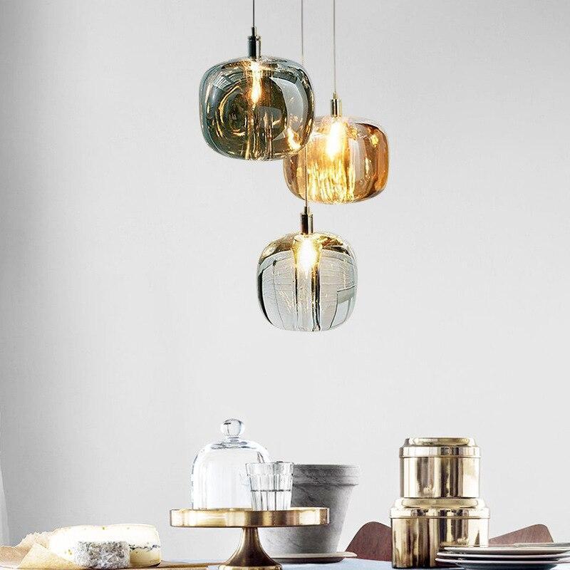 Valentina Suspension Ronde Moderne, Métal/Verre, Ambre/Claire/Gris Fumé, Salon