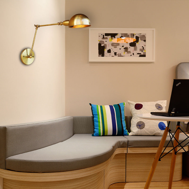 Epoch Applique Murale Demi-sphère Pliable, Laiton, Salon