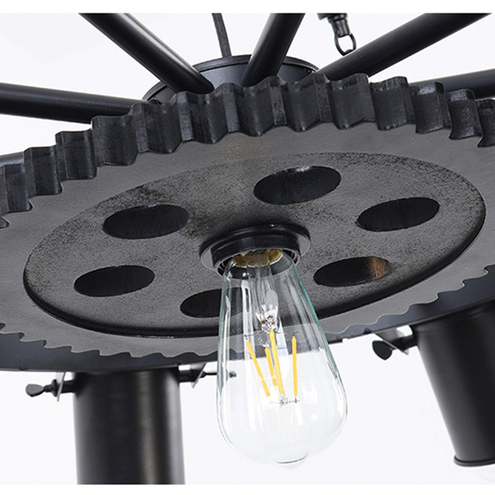 Epoch Suspension LED Industrielle Métal Noir/Corde Café/Bar