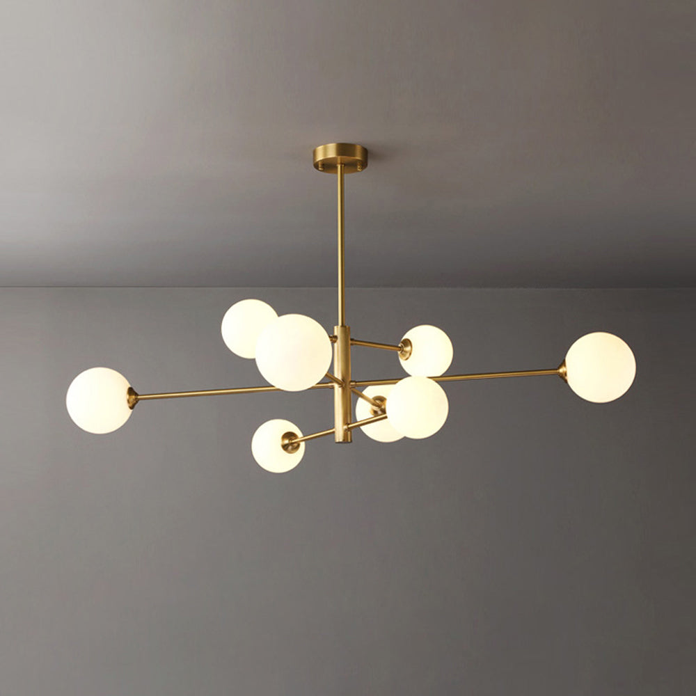 Valentina Lustre Bulle Moderne, Cuivre/Verre, Noir/Cuivre, Salon