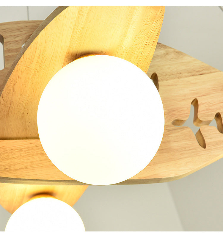Aria Luminaires Suspension Avion Moderne, Bois, Chambre d'Enfant/Salon