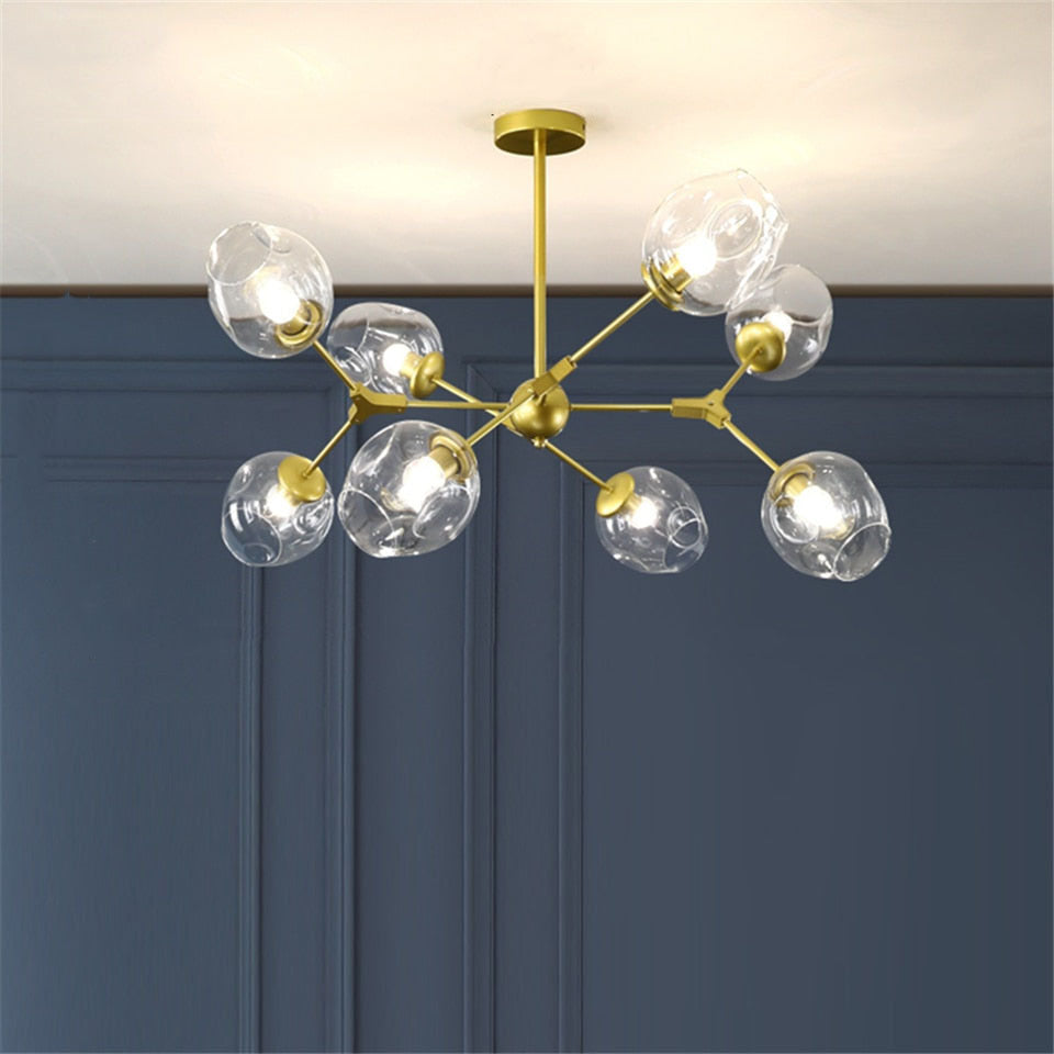 Valentina Suspension Multi Retro, Metal/Verre, Noir/Or, Chambre