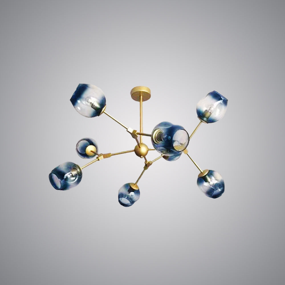 Valentina Suspension Multi Retro, Metal/Verre, Noir/Or, Chambre