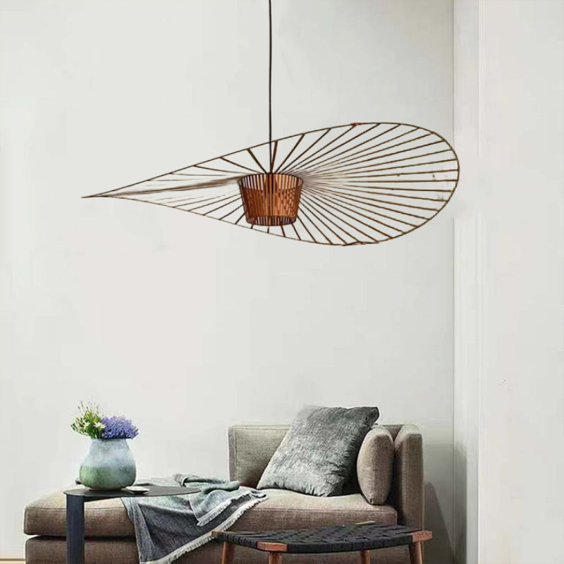 Ritta Suspension Vague Moderne, Tissu, Noir/Marron/Doré/Blanc, Salon