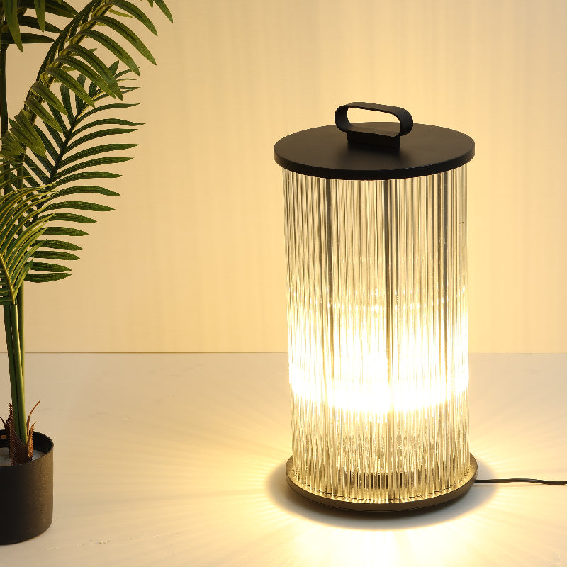 Ray Lampadaire Cylindre Simple, Métal/Verre, Gris, Jardin