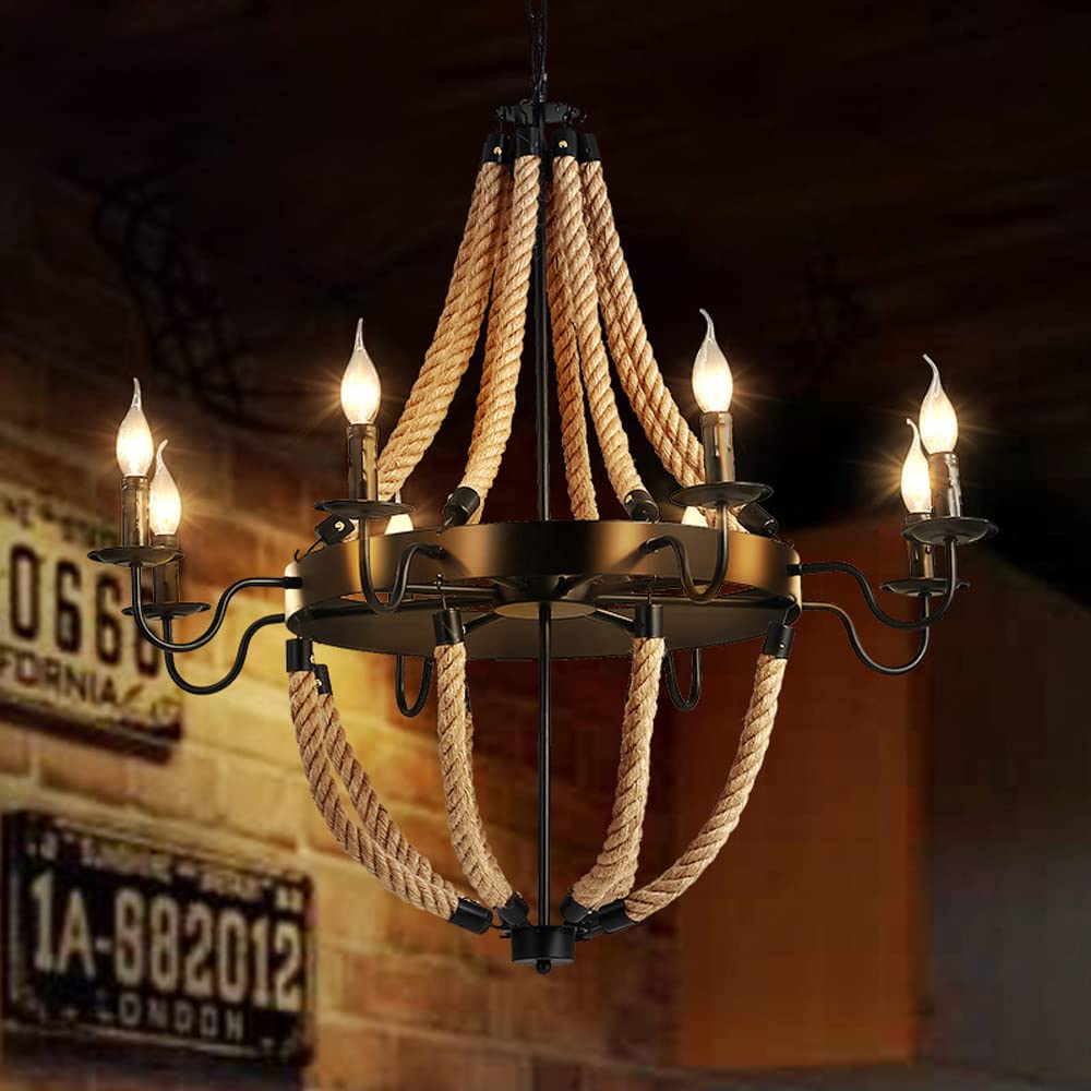 Epoch Suspension LED Industrielle Métal/Corde Noir Salon/Bar