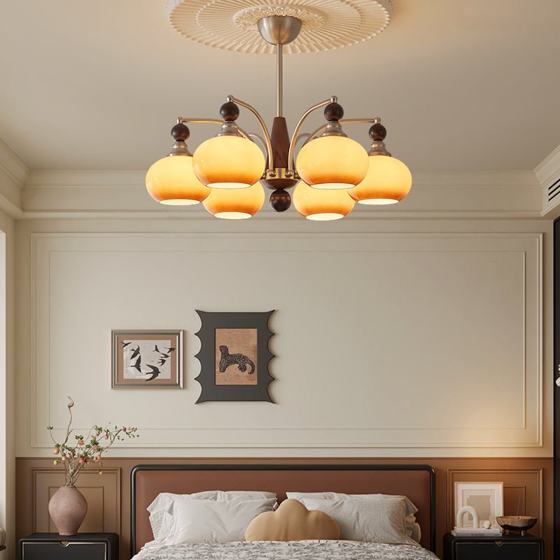 Serenade Moderne Artistique Luxe Verre Bois Lustre