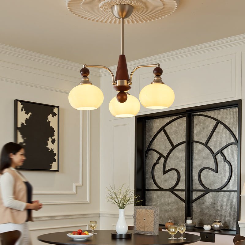 Serenade Moderne Artistique Luxe Verre Bois Lustre