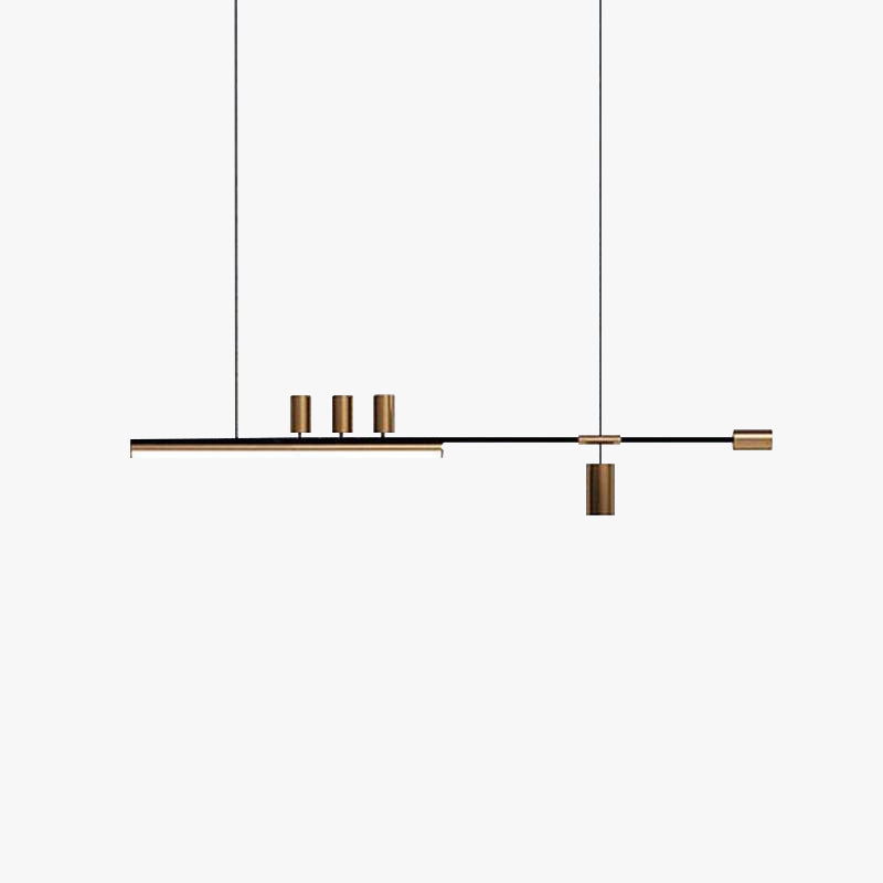 Ray Suspension Linéaire Moderne, Métal, Doré, Salon