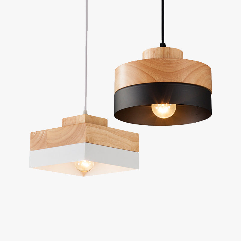 Valentina  Suspension, Métal/Bois, Noir/Blanc, Salle à Manger/Salon