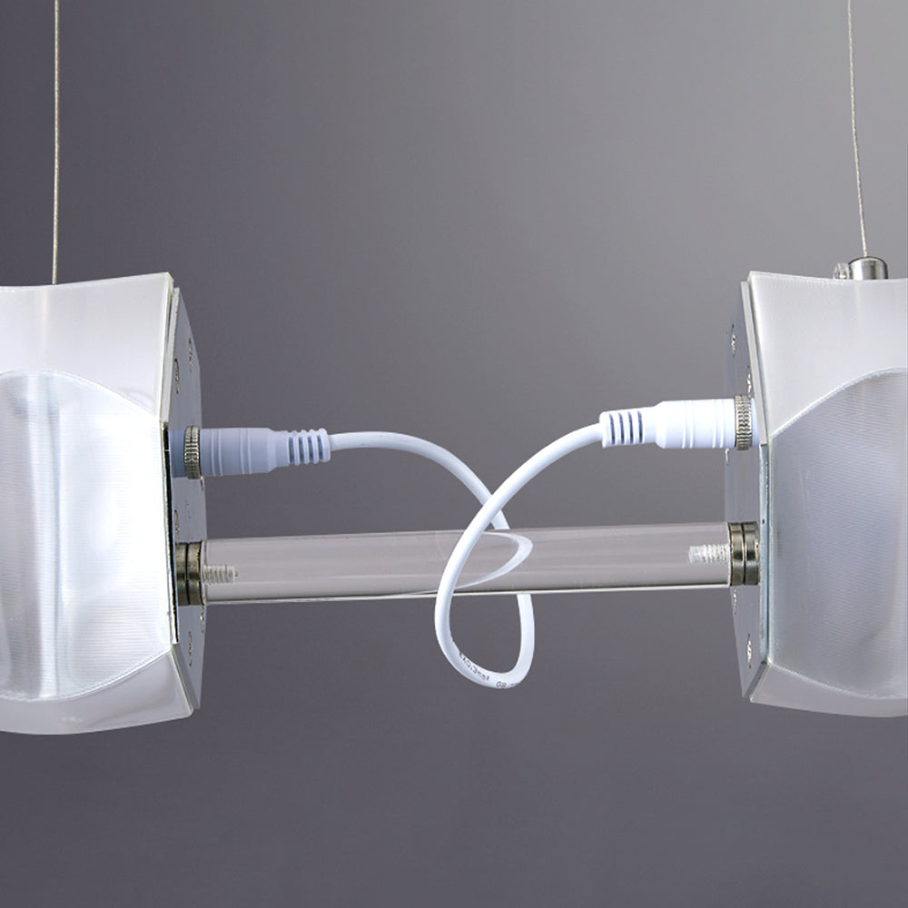 Arisha Suspension Linéaire Moderne, Metal/PET, Blanc, Salon