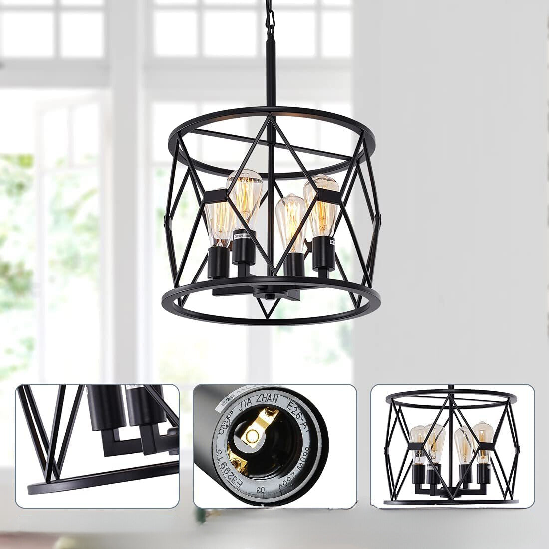Silva Moderne Industriel LED Suspension Métal Salle À Manger