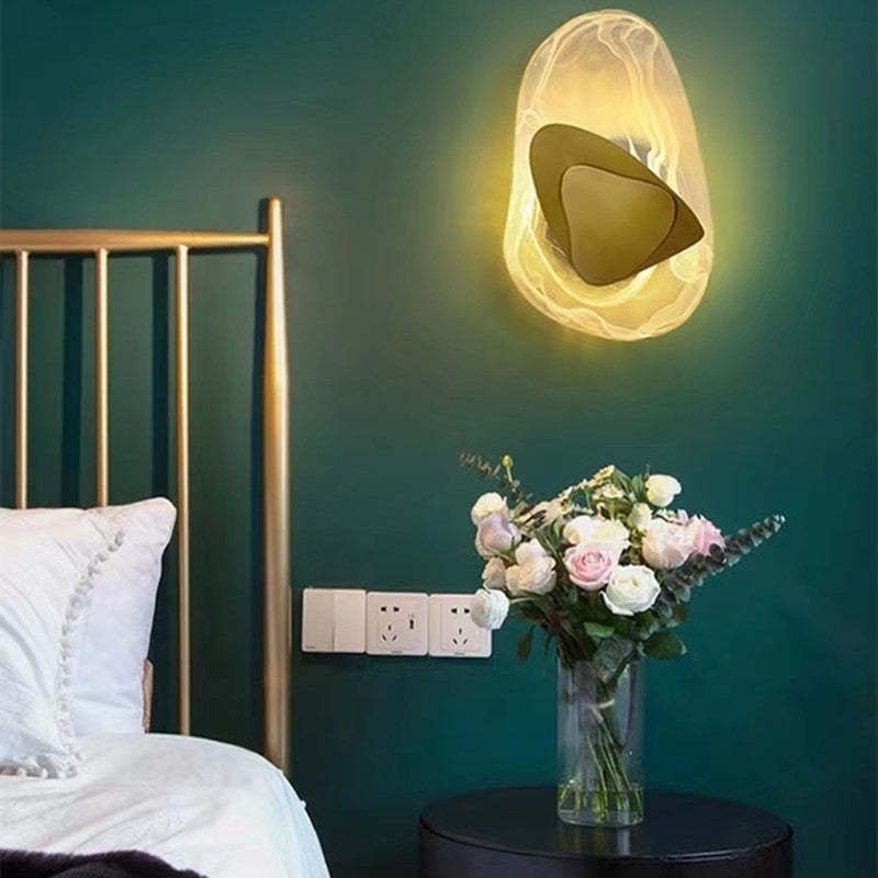 Arisha Applique Murale Art Deco Irrégulier Led Nordique, Métal, Or/Noir, Chambre