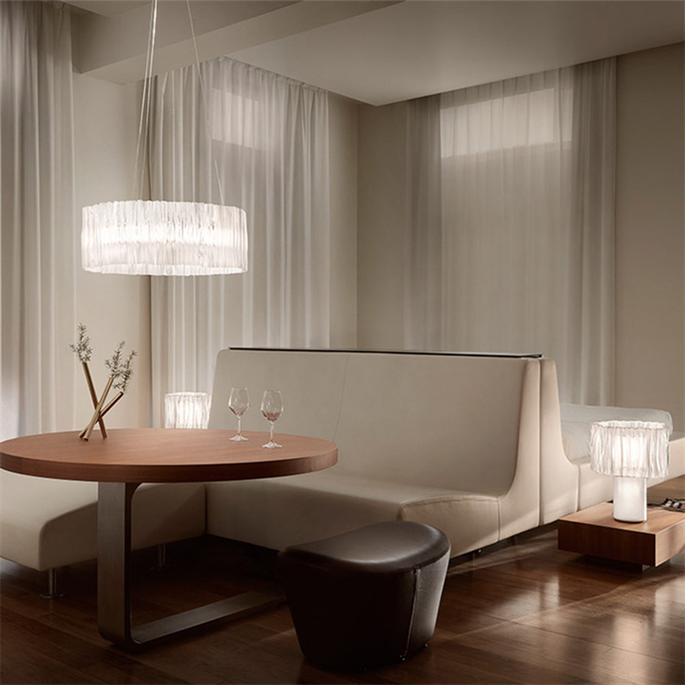 Kristy Suspension Anneau Simple, Acrylique/Acier, Or/Blanc Chambre