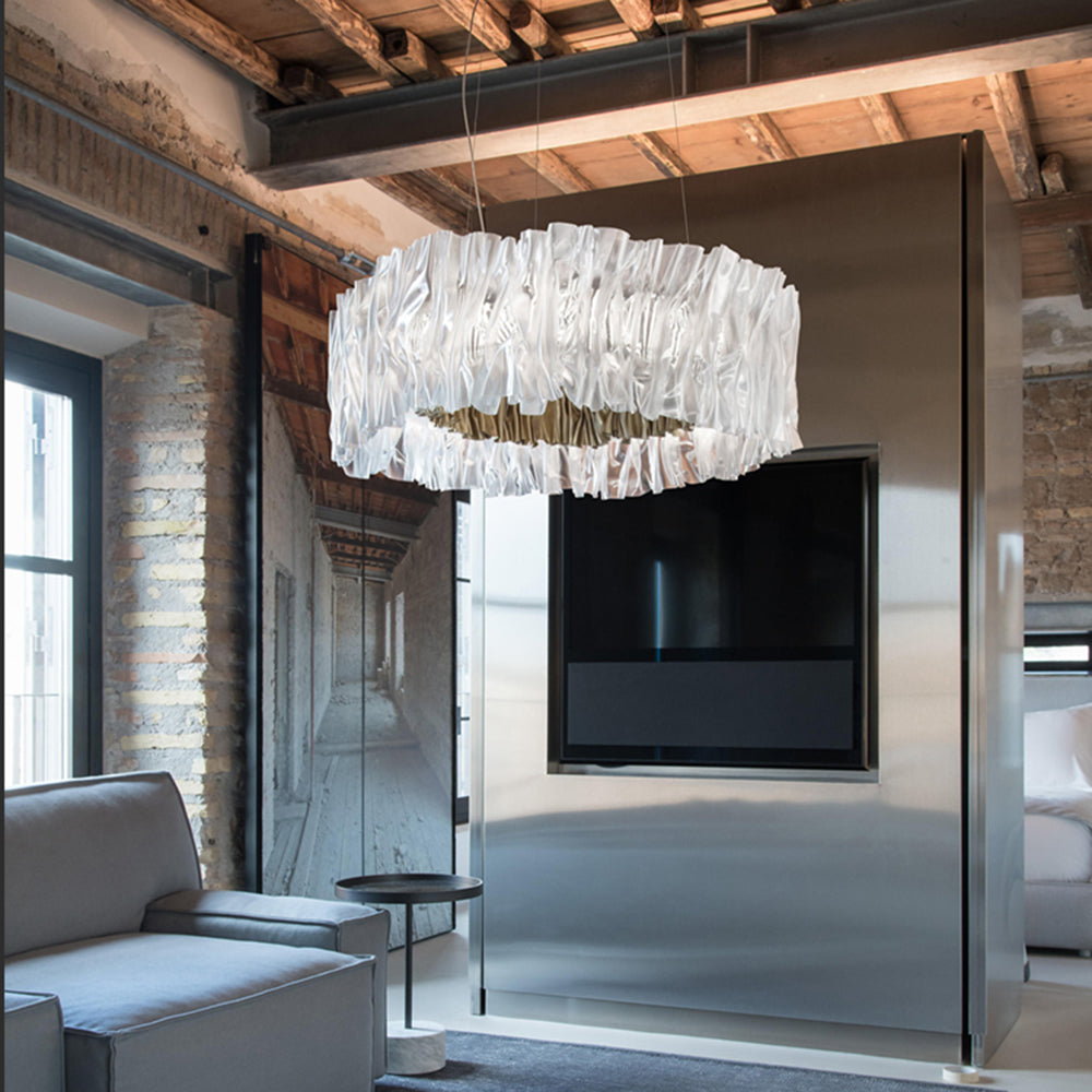 Kristy Suspension Anneau Simple, Acrylique/Acier, Or/Blanc Chambre