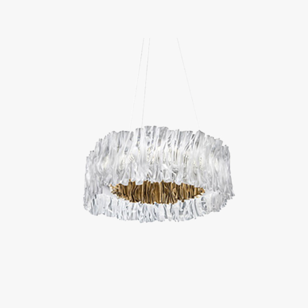 Kristy Suspension Anneau Simple, Acrylique/Acier, Or/Blanc Chambre