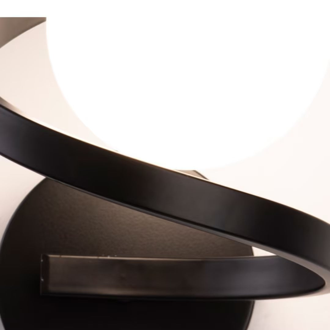 Arisha Applique Murale Globe Moderne, Métal/Verre, Noir/Or, Couloir