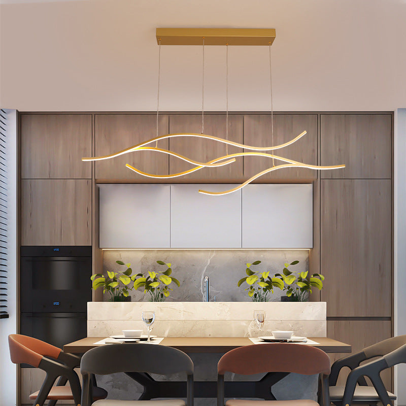 Arisha Luminaires Suspension linéaire, LED Noir/Or, Salon
