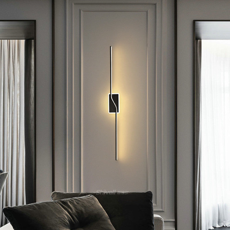 Arisha Applique Murale Linéaire Minimaliste, Métal, Or/Noir, Salle de Bain