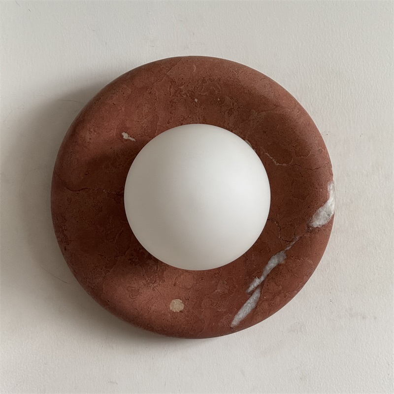 Orli Modern Minimalist Travertine Sconce Wall Lamp - Lamp Copper