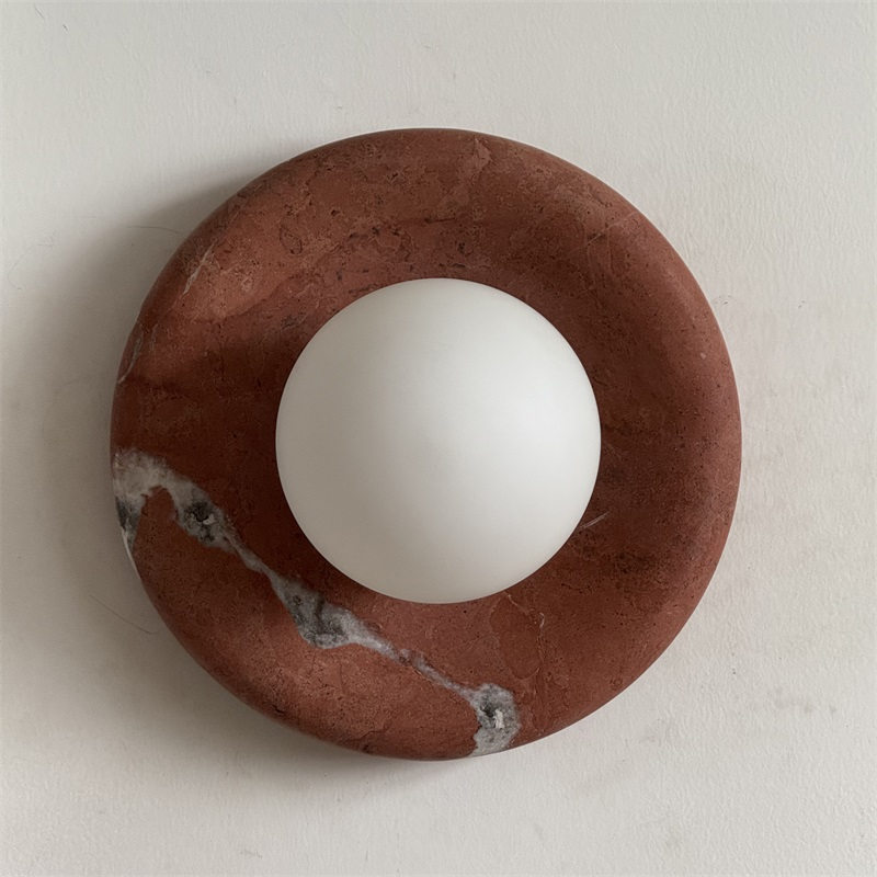 Orli Modern Minimalist Travertine Sconce Wall Lamp - Lamp Copper