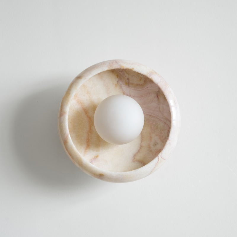 Piedra Modern Minimalist Marble Glass Wall Lamp - Lamp Copper