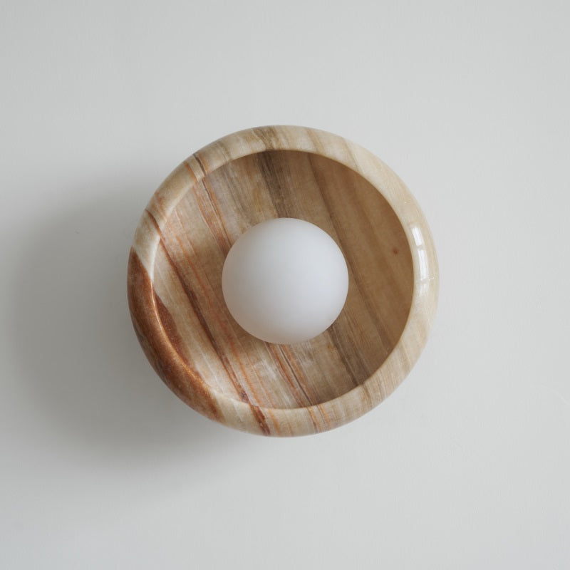 Piedra Modern Minimalist Marble Glass Wall Lamp - Lamp Copper