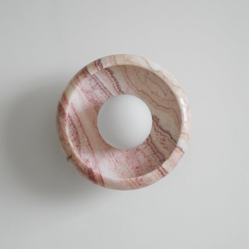 Piedra Modern Minimalist Marble Glass Wall Lamp - Lamp Copper