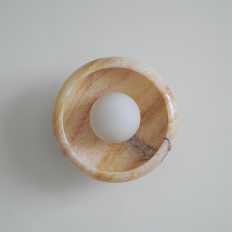 Piedra Modern Minimalist Marble Glass Wall Lamp - Lamp Copper