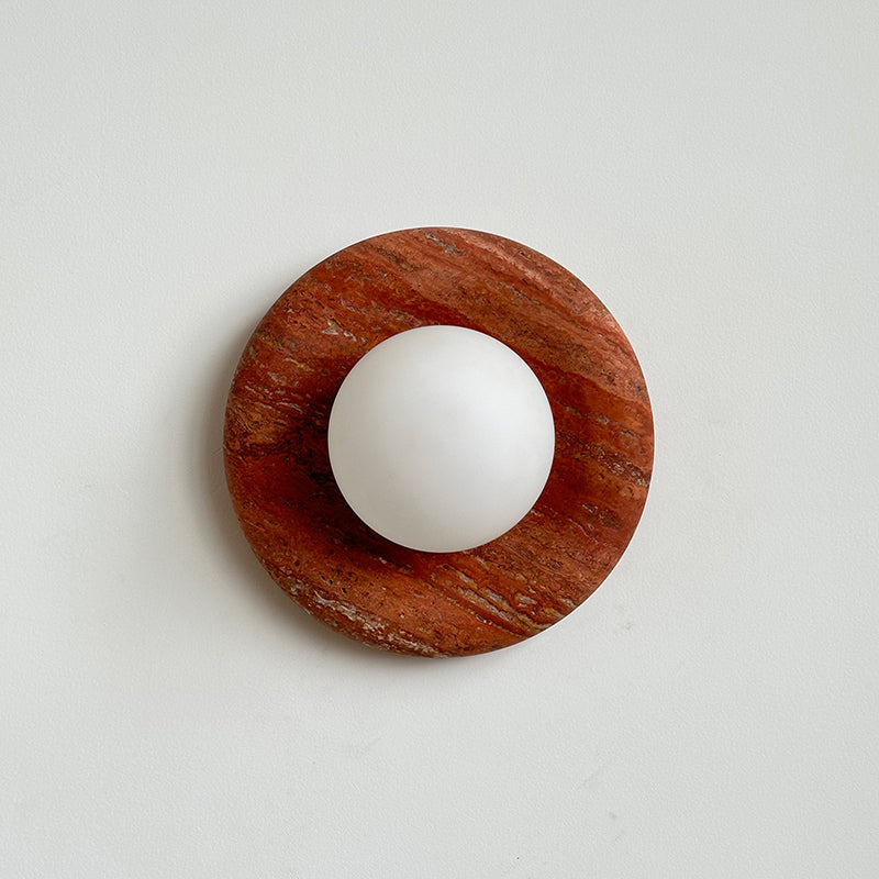Orli Modern Minimalist Travertine Sconce Wall Lamp - Lamp Copper