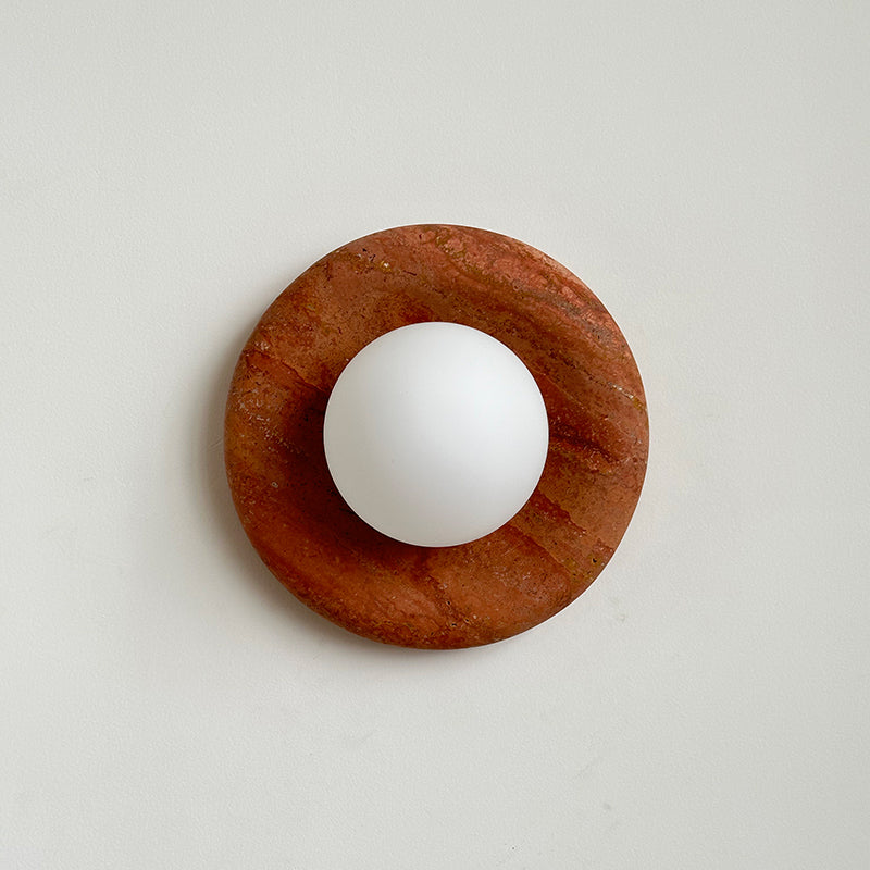 Orli Modern Minimalist Travertine Sconce Wall Lamp - Lamp Copper