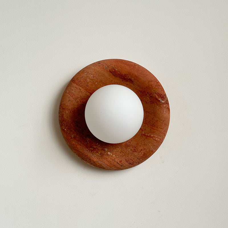Orli Modern Minimalist Travertine Sconce Wall Lamp - Lamp Copper