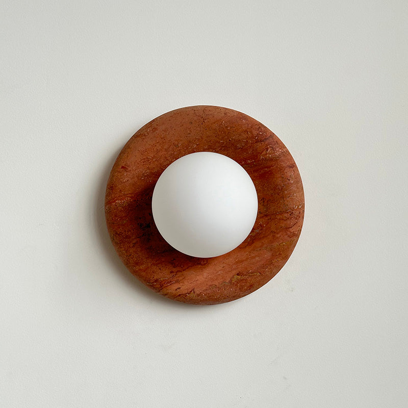 Orli Modern Minimalist Travertine Sconce Wall Lamp - Lamp Copper