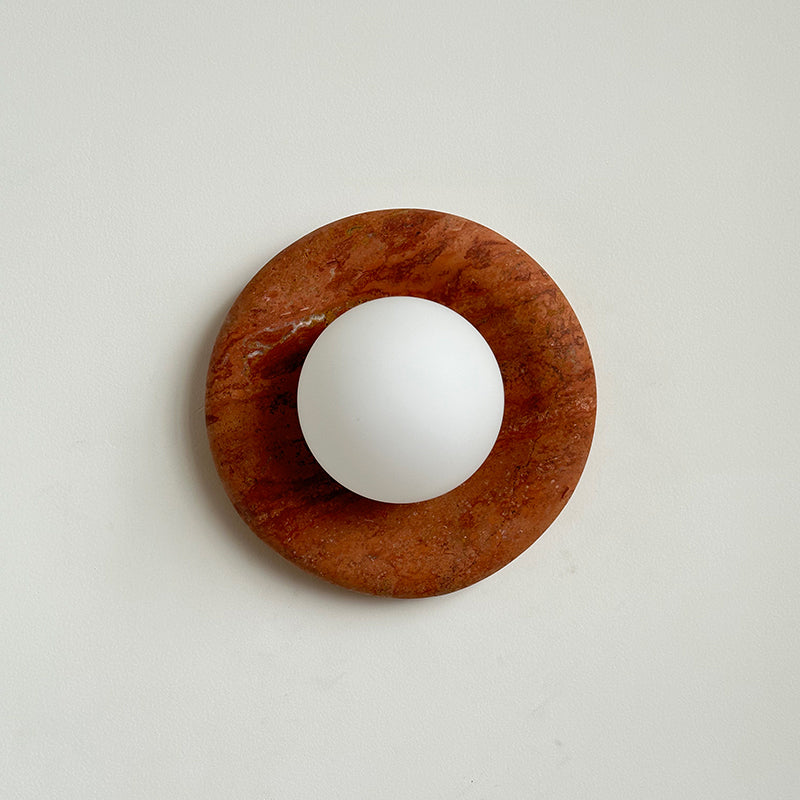 Orli Modern Minimalist Travertine Sconce Wall Lamp - Lamp Copper