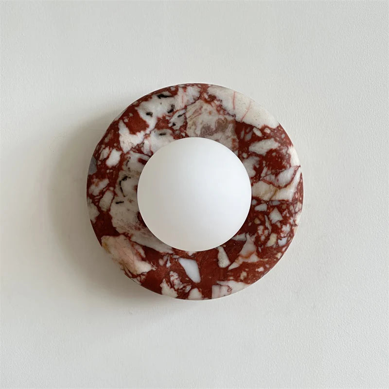 Aria Modern Round Marble Wall Light Shades Bedroom Living Room