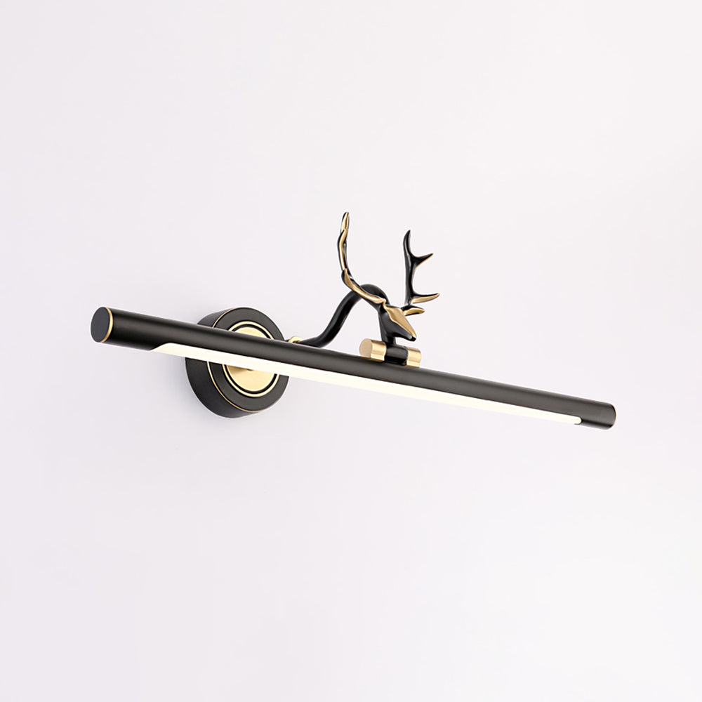 Arisha Design Italien LED Applique Murale Cerf Métal et Acrylique Noir Chambre/Salle de Bain