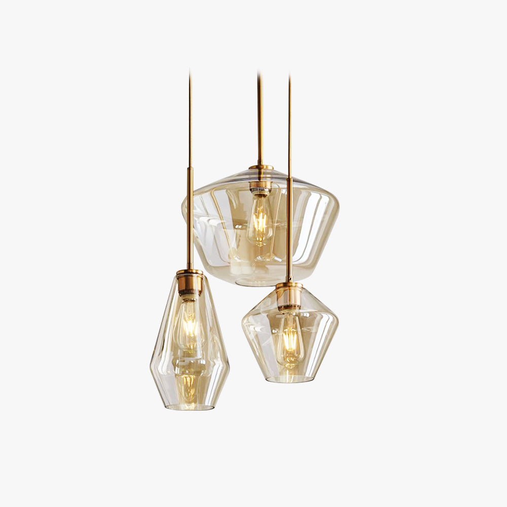 Valentina Suspension Moderne, Verre, Clair/Ambre, Chambre/Salle de Bain