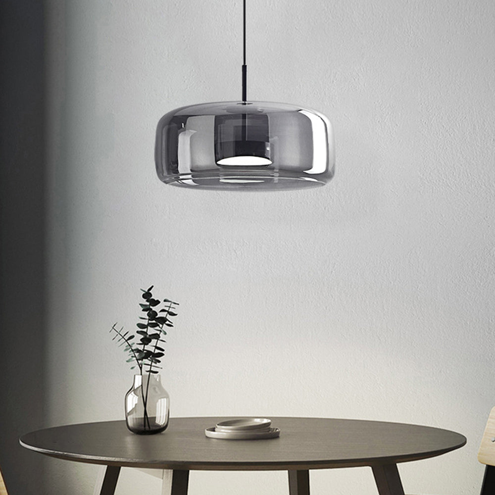 Valentina Suspension Cylindre Moderne Verre, Claire/Grise Fumée/Ambre